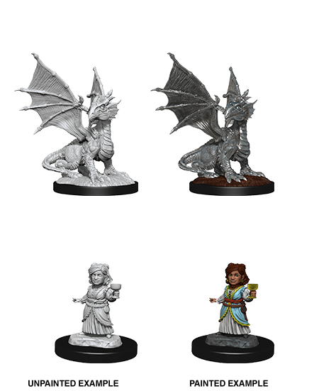 D&D NMM W13 Silver Dragon Wyrmling & Halfling Friend