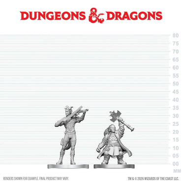 Dungeons & Dragons: Nolzur's Marvelous Unpainted Miniatures - Tiefling Bard & Dwarf Cleric