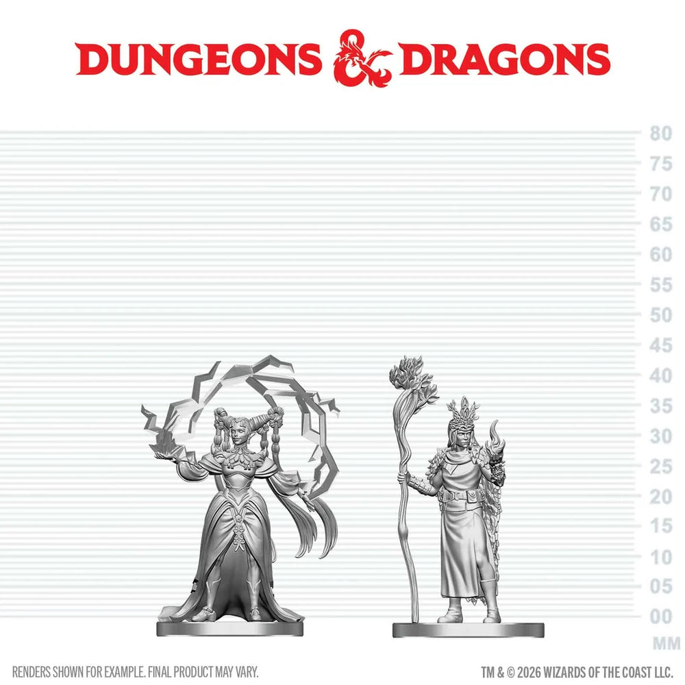 Dungeons & Dragons: Nolzur's Marvelous Unpainted Miniatures - Human Druid & Elf Sorcerer