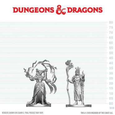 Dungeons & Dragons: Nolzur's Marvelous Unpainted Miniatures - Human Druid & Elf Sorcerer