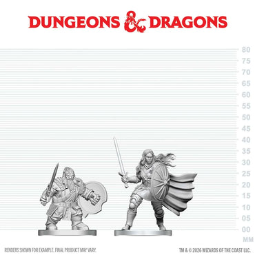 Dungeons & Dragons: Nolzur's Marvelous Unpainted Miniatures - Dwarf Fighter & Orc Paladin