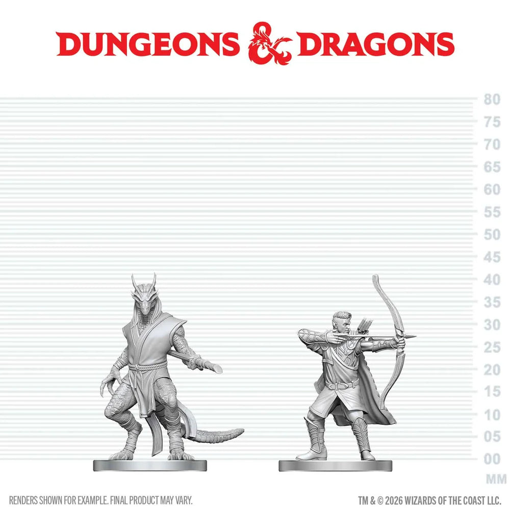 Dungeons & Dragons: Nolzur's Marvelous Unpainted Miniatures - Elf Ranger & Dragonborn Monk