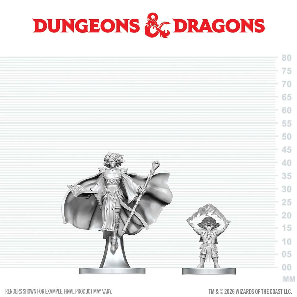 Dungeons & Dragons: Nolzur's Marvelous Unpainted Miniatures - Gnome Warlock & Aasimar Wizard