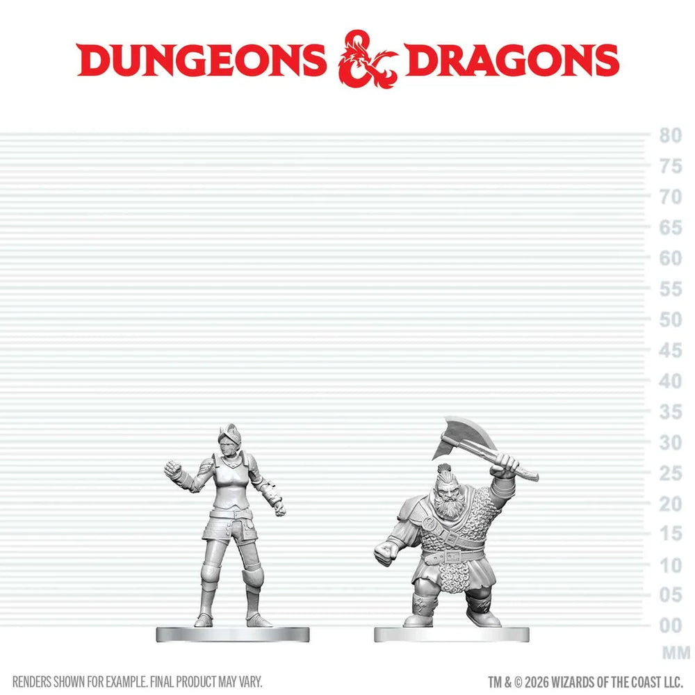 Dungeons & Dragons: Nolzur's Marvelous Unpainted Miniatures - Cultist Of Bane & Dwarf Zhentilar Soldier