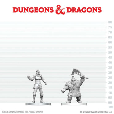 Dungeons & Dragons: Nolzur's Marvelous Unpainted Miniatures - Cultist Of Bane & Dwarf Zhentilar Soldier