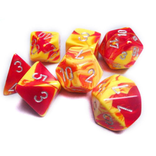 Gemini Red Yellow/Silver 7 Die