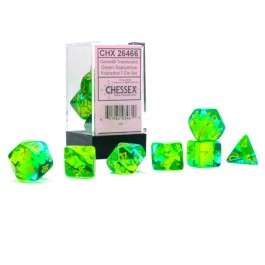 Gemini Translucent Green-Teal/Yellow 7 Die set