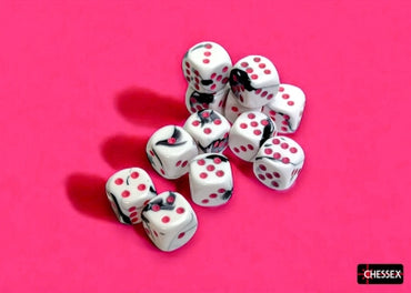 Chessex Gemini Black-White/Pink 16mm D6 Dice Cube