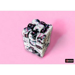 Gemini Black-White/Pink 12mm D6 Dice