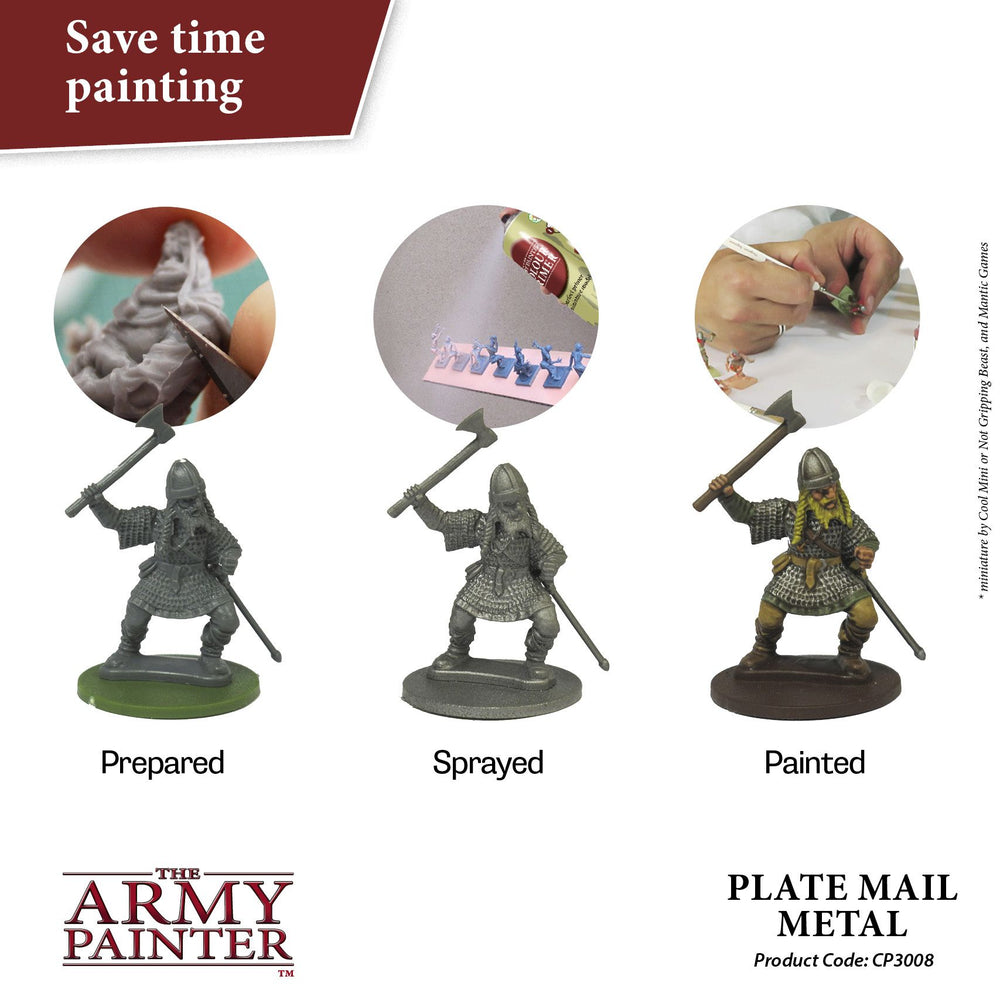 The Army Painter - Colour Spray Primer: Plate Mail Metal, 402g