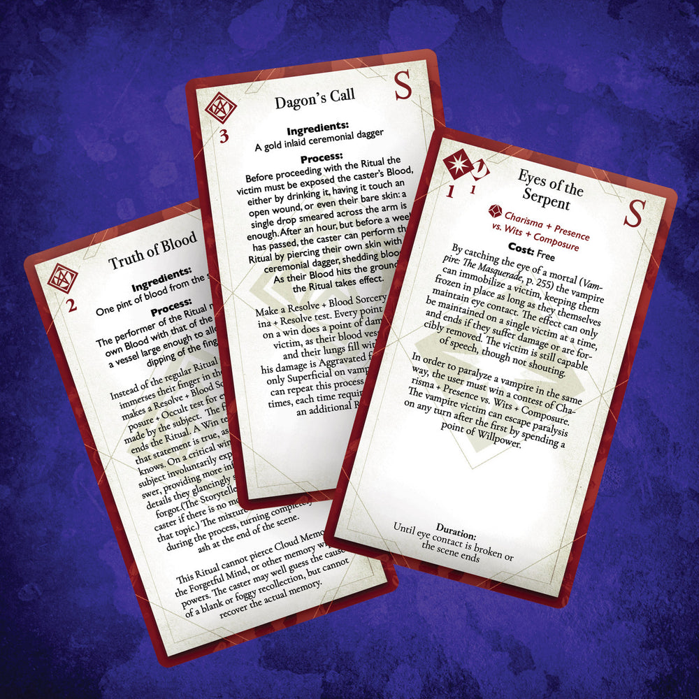 Vampire The Masquerade: RPG - Discipline and Blood Magic Cards