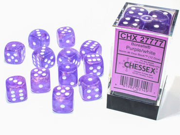 Chessex Borealis 12D6 Purple/White 16MM