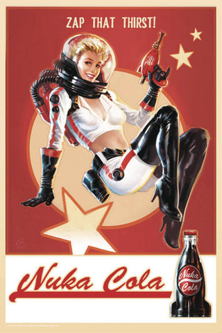 Fallout Nuka Cola Pin-Up 12x18 Px Tin Sign Replica