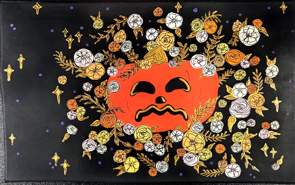 Pumpkin Painting on Leather (Orange)