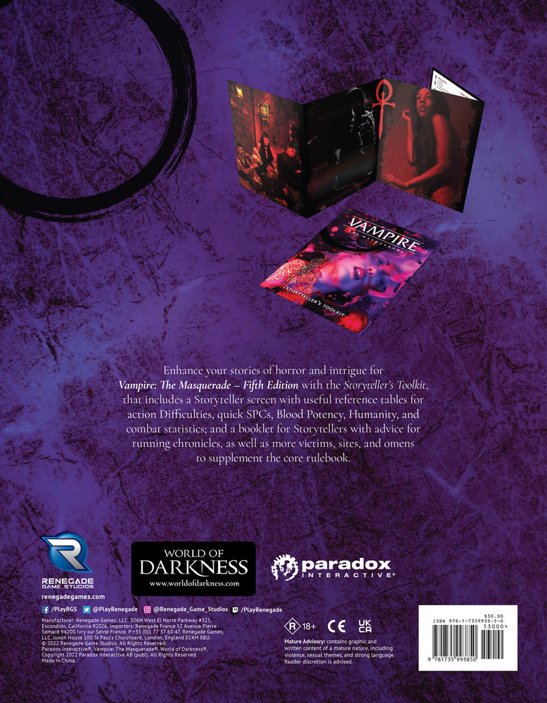 Vampire: The Masquerade 5th Edition RPG Storyteller Screen and Toolkit