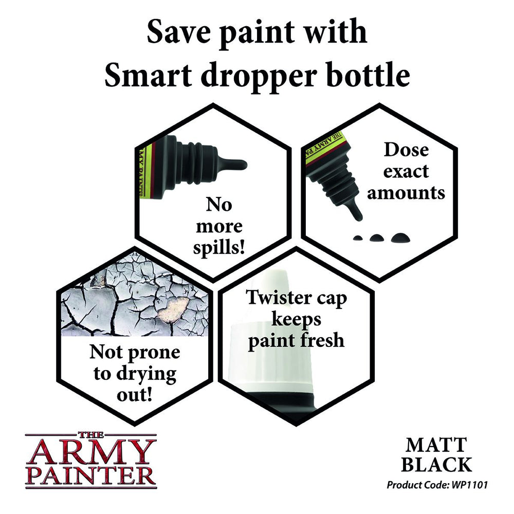 The Army Painter - Warpaints: Matt Black, 18Ml./0.6 Oz