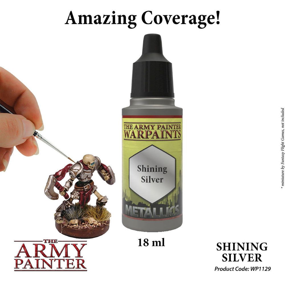 The Army Painter - Warpaints Metallics: Shining Silver, 18Ml./0.6 Oz