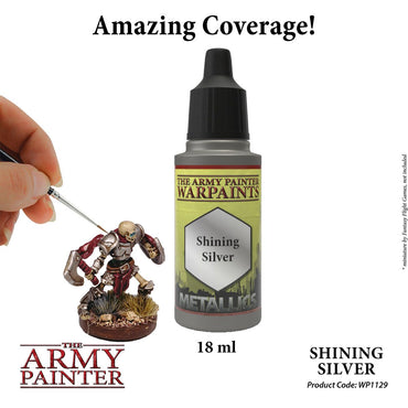 The Army Painter - Warpaints Metallics: Shining Silver, 18Ml./0.6 Oz