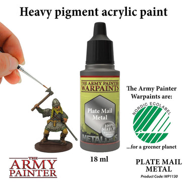 The Army Painter - Warpaints Metallics: Plate Mail Metal, 18Ml./0.6 Oz