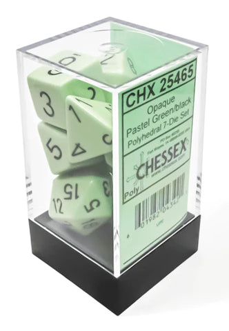 Opaque: Polyhedral 7-Die Set Pastel Green/Black
