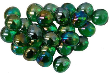 Crystal Green Iridized Glass Stones in 5.5 inch Tube (40)