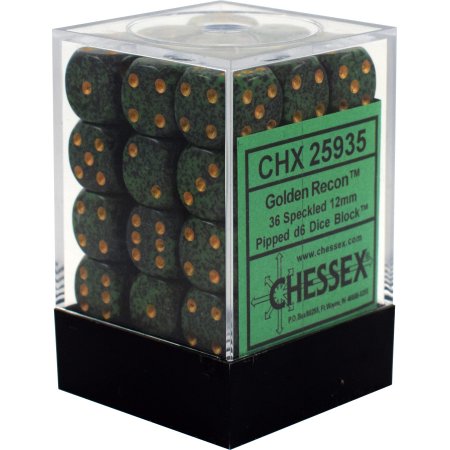 Chessex 12mm D6 Set of 36: Speckled - Golden Recon