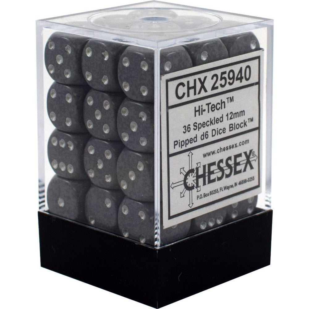 Chessex 12mm D6 Set of 36: Speckled - Hi-Tech