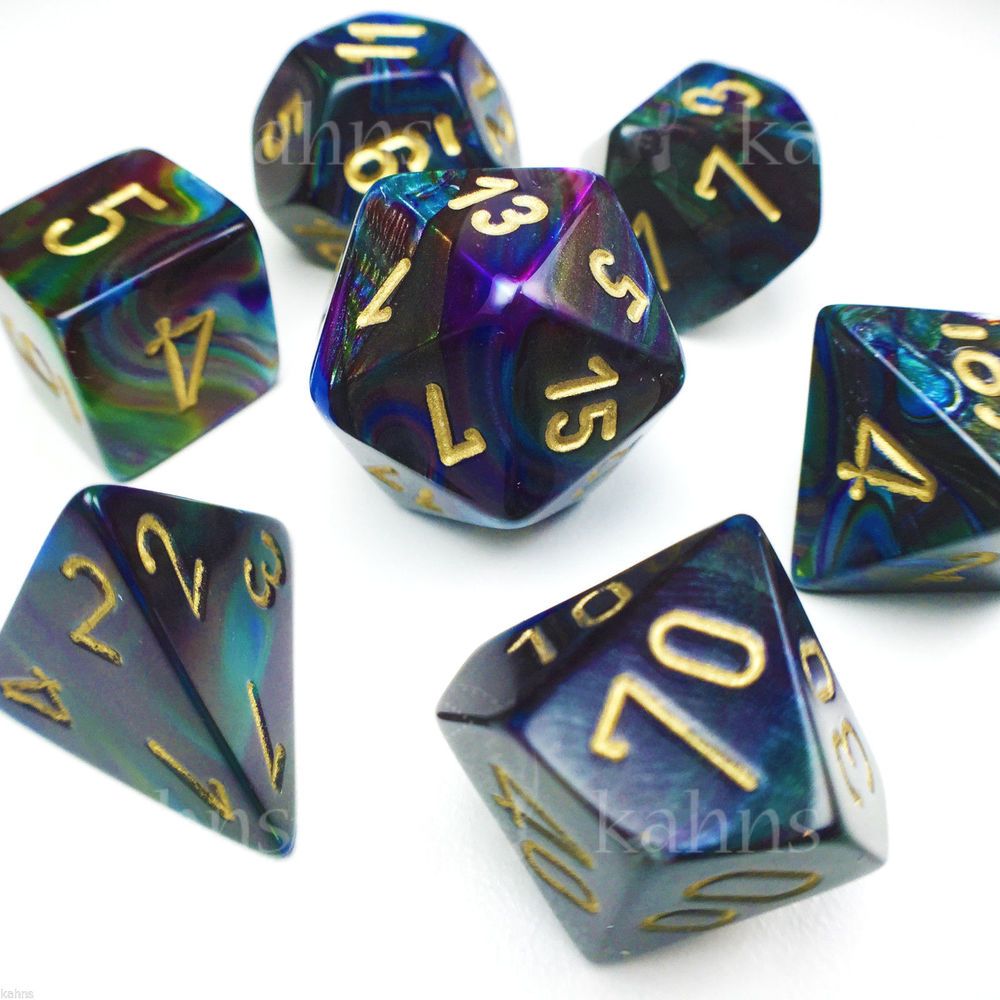 Shadow/ Gold 7 Dice Set Lustrous