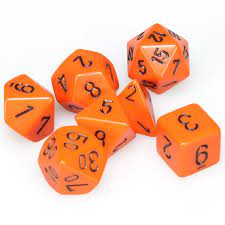 Opaque Orange/Black 7 Die