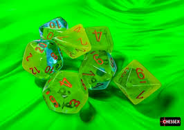 Gemini: Polyhedral 7-Die Set Plasma Green-Teal/Orange