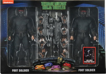 Neca Teenage Mutant Ninja Turtles Foot Soldier 2 Pack With Weapon Rack