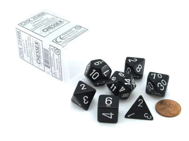 Opaque Black/White 7 Die Set