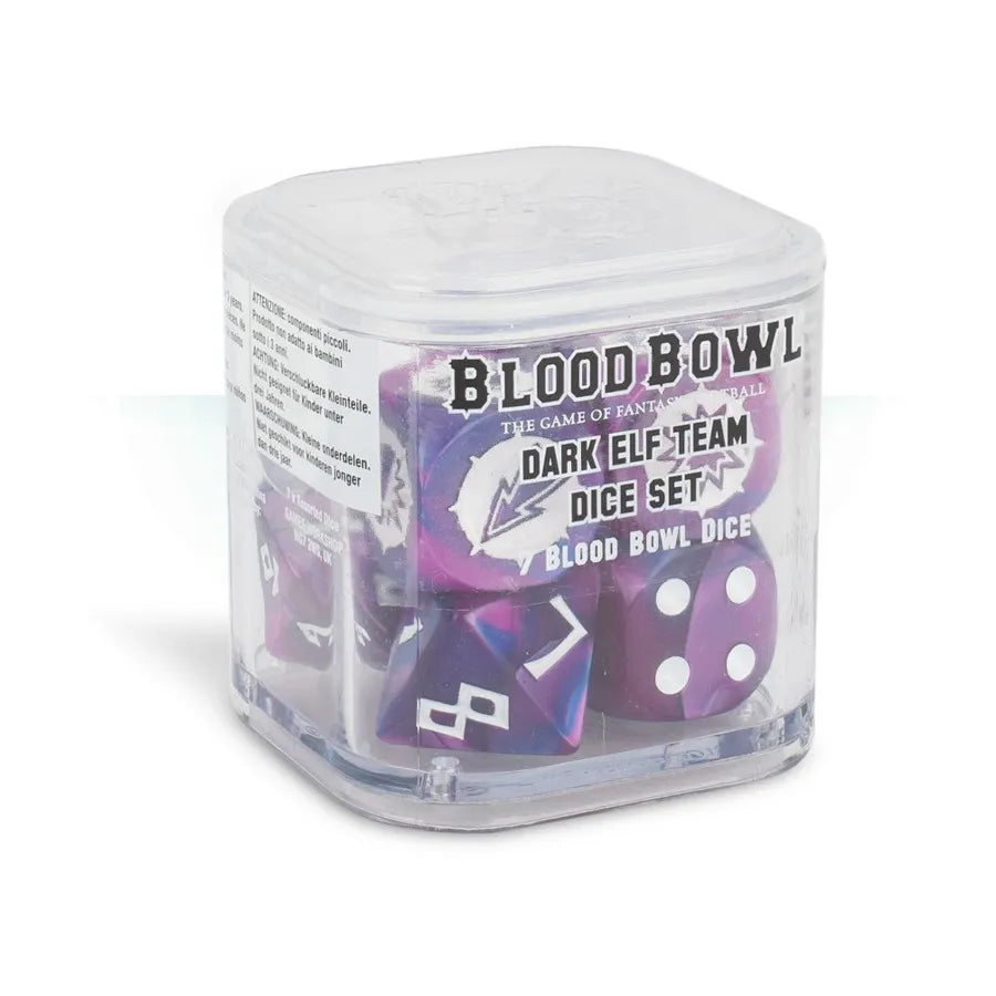 Blood Bowl 4th Edition Dark Elf Team Dice Set (7) (2018 Edition) - Out of Print