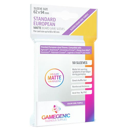 MATTE Sleeves: Standard European (62 x 94 mm)