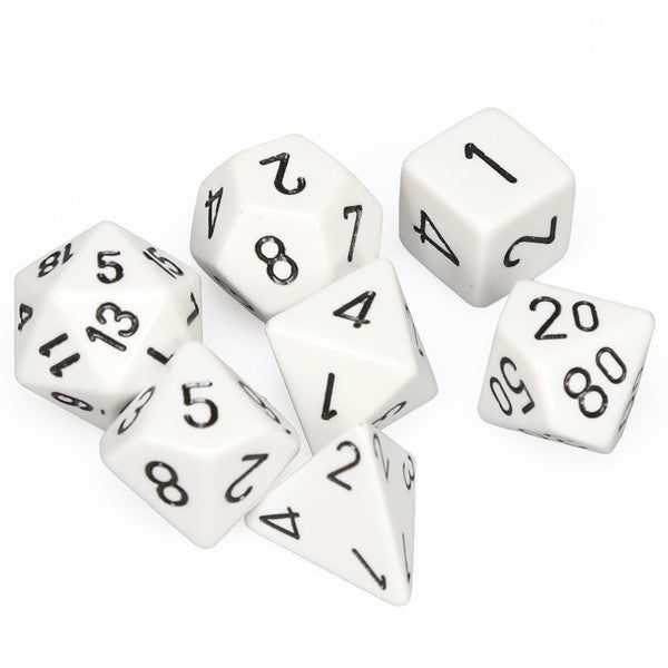 Opaque White/Black 7 Die Set