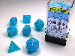 Luminary: Polyhedral 7-Die Set Sky/Silver