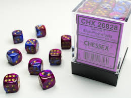 Chessex Gemini 12D6 Blue-Purple/Gold 16MM