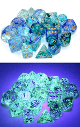 Chessex 12mm D6 Set of 36: Nebula Oceanic/ Gold Luminary