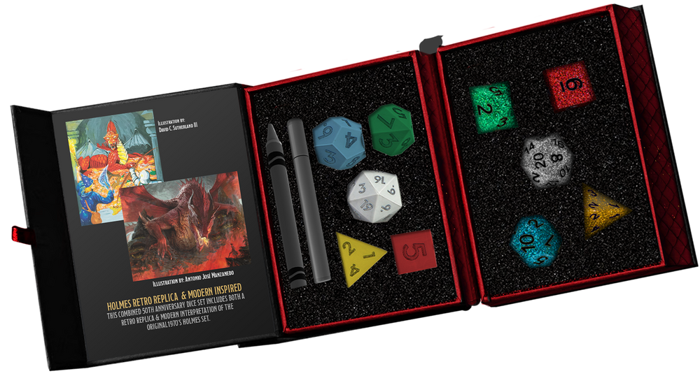 D&D 50TH Anniversary Dice Set then/Now