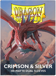 DRAGON SHIELD SLEEVES DUAL MATTE CRIMSON AND SILVER 100CT
