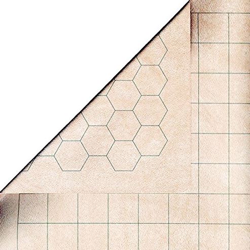 Battlemat: Reversable 1" Square/Hex - Oyster