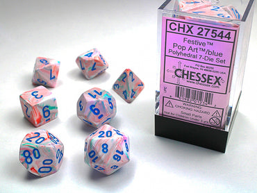 Chessex Festive 7-Die Set Pop Art/Red