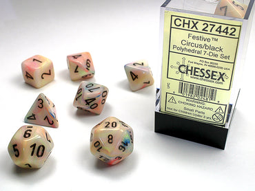 Chessex Festive 7-Die Set Circus/Black