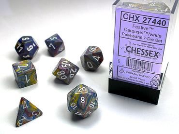 Chessex Festive 7-Die Set Carousel/White
