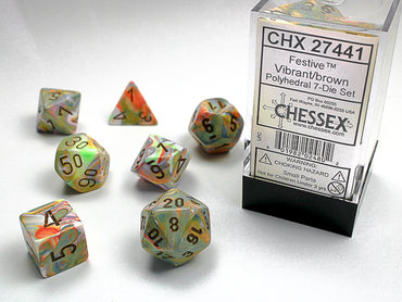 Chessex Festive 7-Die Set Vibrant/Brown