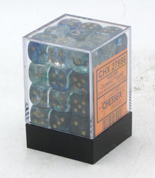 Chessex 12mm D6 Set of 36: Nebula Oceanic/ Gold Luminary