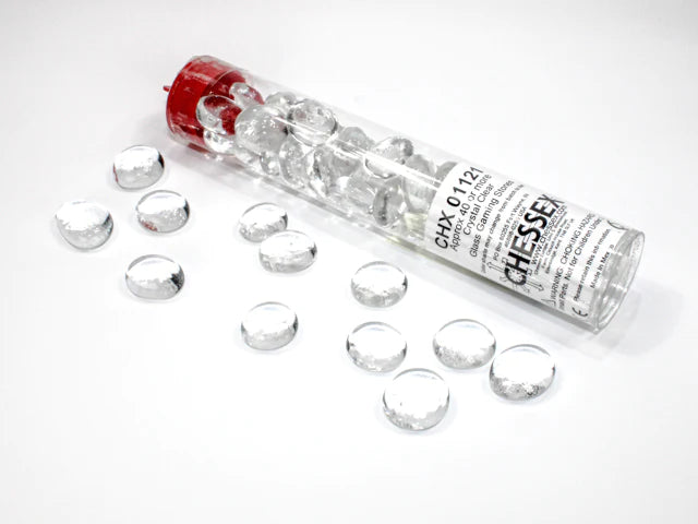 Crystal Clear Glass Stones in 5.5 inch Tube (40)