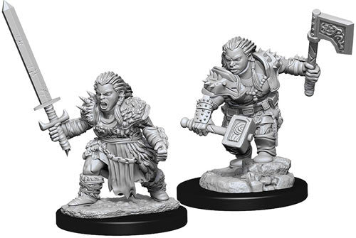 Pathfinder Deep Cuts W08 Female Dwarf Barbarian unpainted miniature