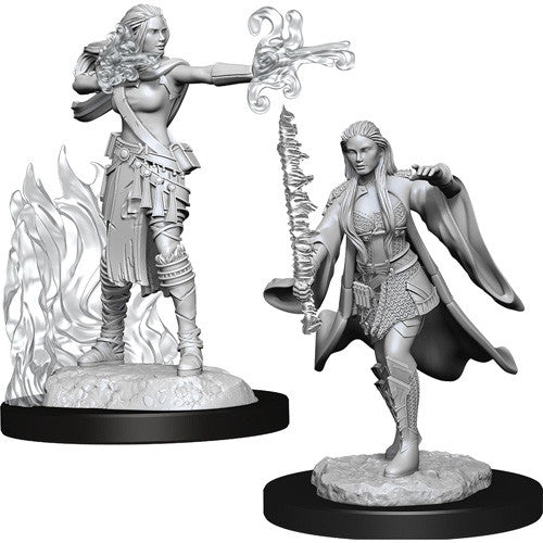 D&D NMM W13 Female Multiclass Warlock + Sorcerer unpainted miniatures