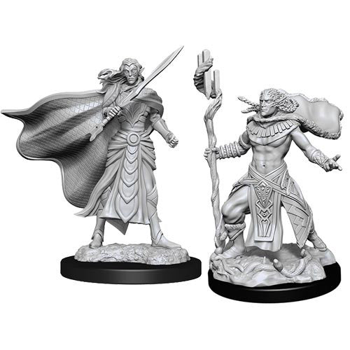Magic: the Gathering Unpainted Minis: W2 Elf Fighter & Cleric